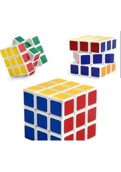 Luxury 3X3X3 Eğitici Zeka ve Sabır Küpü Yapboz Neon Renkler 1 Adet