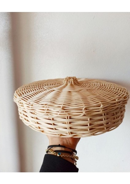 Luxury Hasır Bambu Rattan Çerezlik 1 Adet