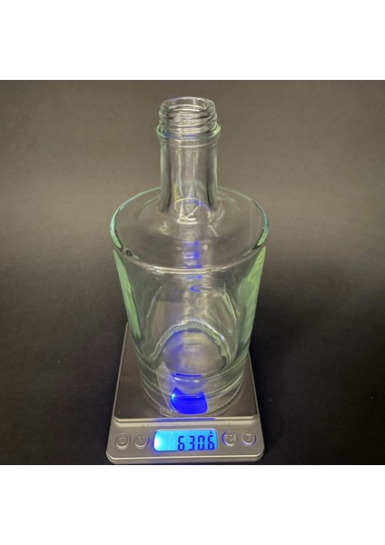Luxury 500 cc Kalın Dipli Lüks Cam Şişe - Gri Mantar Tıpalı - 500 ml Silindir Özel Cam Şişe 1 Adet fırsatları