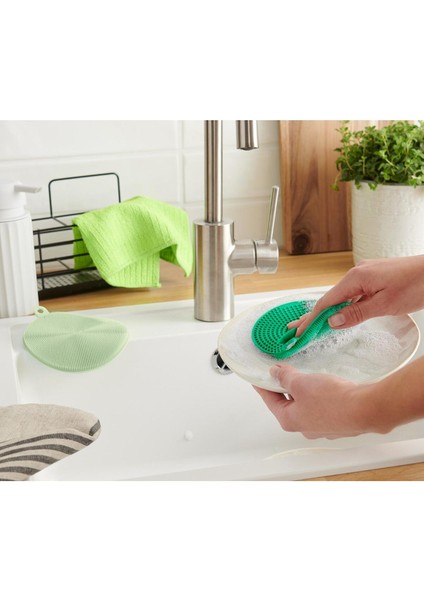 Luxury 2 Adet Silikon Bulaşık Pedi 1 Adet