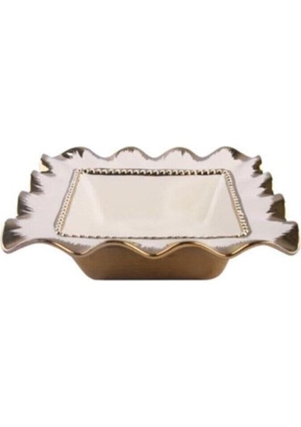 Luxury Avangarde Kare Kase 28CM Krem-Gold GBO088 1 Adet