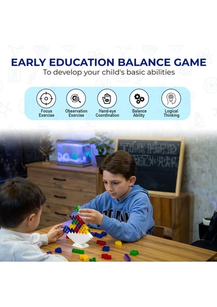 Luxury Tetra Kule Denge Oyuncağı Eğitici Kutu Oyuncak Tetris Kule Tetra Tower 1 Adet