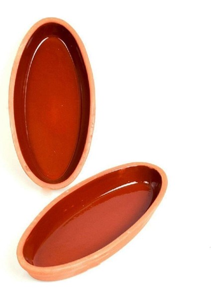 Luxury Toprak Içi Sırlı 29 cm Oval Güveç Tava-2 Li 1 Adet