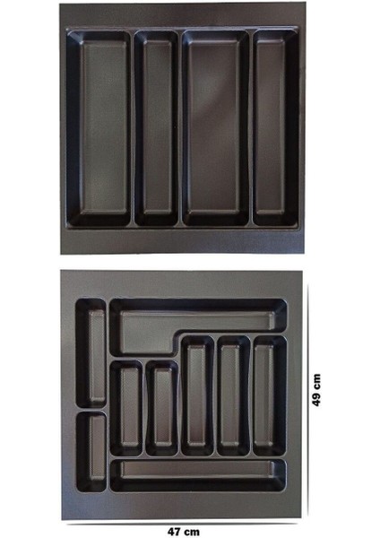 Luxury 2li Set 47X49 cm Düzenleyici 47 cm Siyah Kepçelik & 47 cm Siyah Kaşıklık ( 45X40 cm E Kesilebilir ) 1 Adet