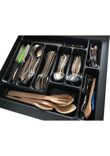 Luxury 2li Set 47X49 cm Düzenleyici 47 cm Siyah Kepçelik & 47 cm Siyah Kaşıklık ( 45X40 cm E Kesilebilir ) 1 Adet