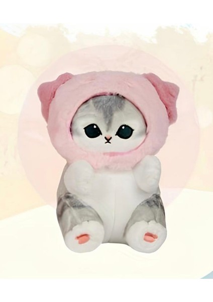 Luxury Mofusand Pembe Balık Kostümlü Kedi Peluş Oyuncak 25CM Sevimli Kedi Uyku Arkadaşı 1 Adet