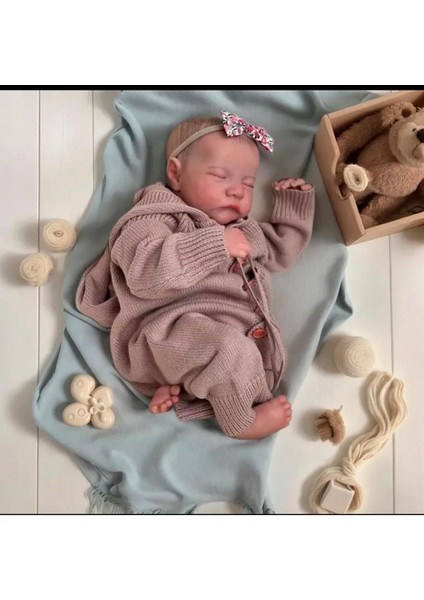 Luxury 49 cm Silikon Gerçekçi Bebek Uyuyan Bebek 1 Adet