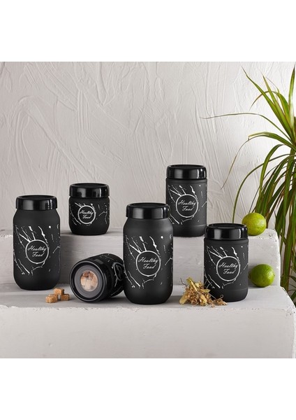 Luxury Marble Cam Kavanoz - 1000 cc - 660 cc - 425 cc X2 Adet Içini Gösteren Kapak 1 Adet