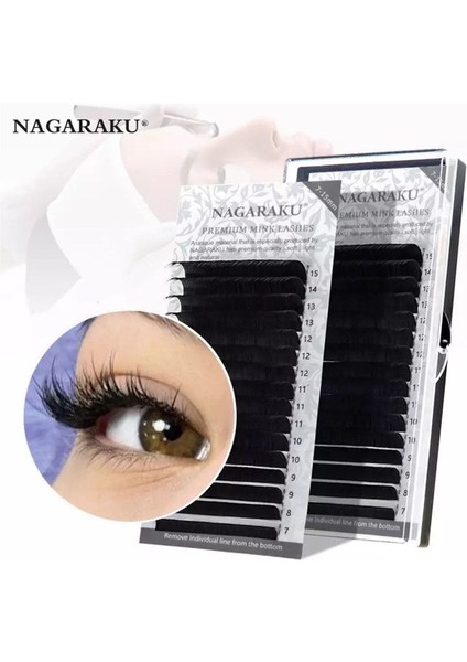 Luxury 0.10 Kalınlık D Kıvrım Mix Ipek Kirpik 7-15 mm Boy Aralığı 1 Adet