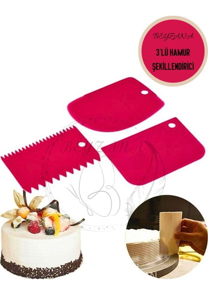 Luxury 3'lü Hamur Kazıyıcı Set Kesici Kazıyıcı Dekoratör 1 Adet