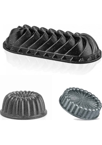 Luxury Granit Döküm Tart, Baton ve Sık Dilimli Kek Kalıbı Set 1 Adet