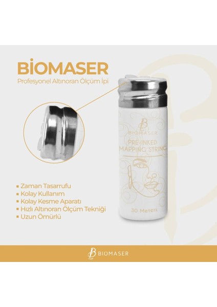 Luxury Kalıcı Makyaj Microblading Profesyonel Altınoran Ölçüm Ipi 30 Metre 1 Adet