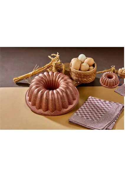 Luxury Asya Döküm Granit 3lü Kek Tart Baton Seti 1 Adet