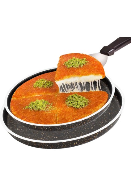 Luxury 2'li Granit Pizza ve Künefe Tabağı & Tepsisi 1 Adet