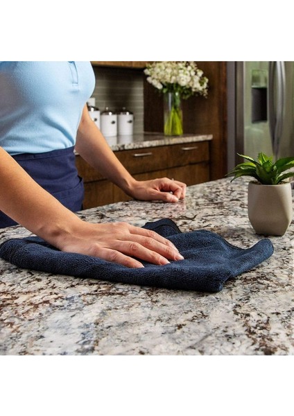 Luxury 2'li Orjinal Mutfak Seti (1 Adet 40X40CM Gri Mikrofiber Bez 1 Adet 36X45CM Bulaşık Kurulama Matı) 1 Adet