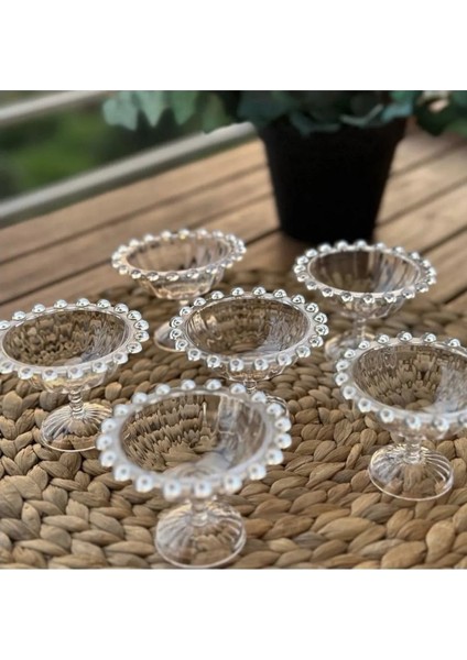 Luxury Şeffaf Plastik Ayaklı Sunumluk Lokumluk Kahve Yanı Ikramlık- 6 Adet 1 Adet