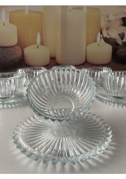 Luxury Çerez Set 12'li 6 Tabak & 6 Kase 1 Adet