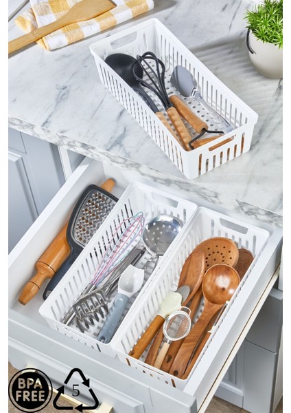 Luxury 3'lü Set Modüler Kaşıklık ve Kepçelik Çekmece Içi Düzenleyici Mutfak Organizer 1 Adet