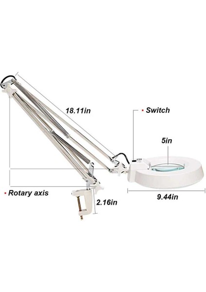 BK500C 10X Diopter Akrobat Büyüteç 22W Floresan Aydınlatma