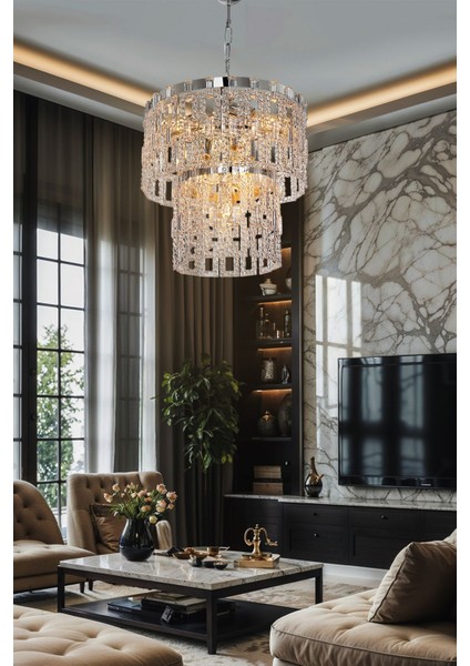 Beyaz Kristal Sarkıt Avize Salon Mutfak Koridor Yatak Odası Lamba