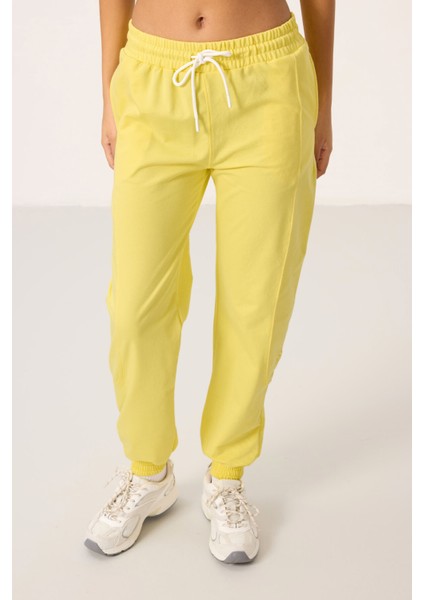 Limon O Yaka Basic Oversize Kadın Eşofman Tunik Takım - 95347