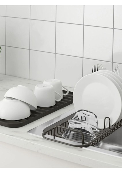 Luxury Tezgah Üstü Metal Bulaşıklık, Yer Kazandıran Minimalist Bulaşık Kurutma Rafı, Antrasit 1 Adet fiyatları