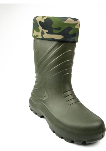 8000 Hexa Boots Haki Erkek Çoraplı Eva Işçi Çizmesi