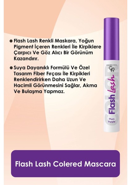Luxury Flash Lash Colered Mascara No:07 Plum Purple - Renkli Maskara - 8691190515782 1 Adet fiyatları