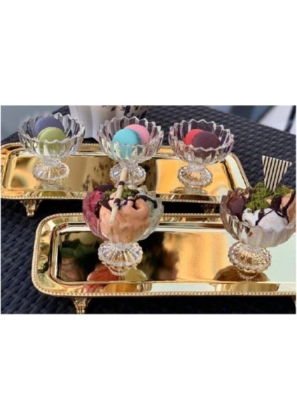 Luxury Lüks Kristal Ayaklı Kase 6'lı 1 Adet
