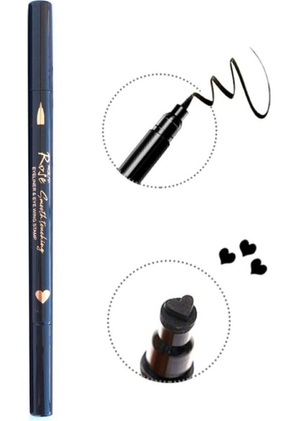 Rose Çift Uçlu Kalp Desenli Eyeliner 1 Adet