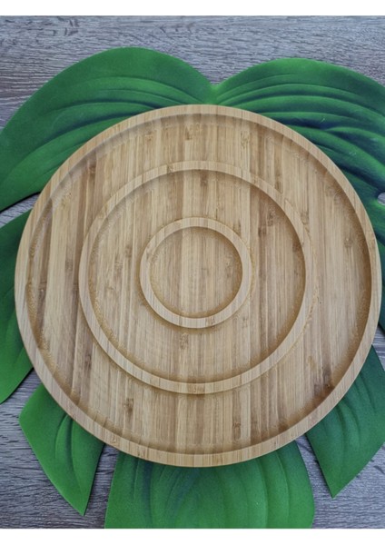 Luxury Bambu Yuvarlak Bölmeli Lüx Sunum Tabağı 30CM 1 Adet fiyatları