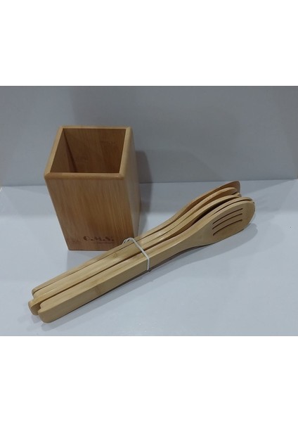 Luxury Bambu Agacindan Kasik Seti 1 Adet