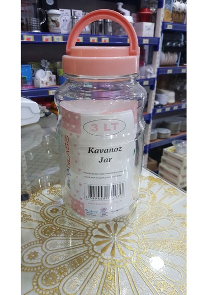 Luxury 3 Litre Cam Kavanoz Turşu Bakliyat Kavanozu 1 Adet