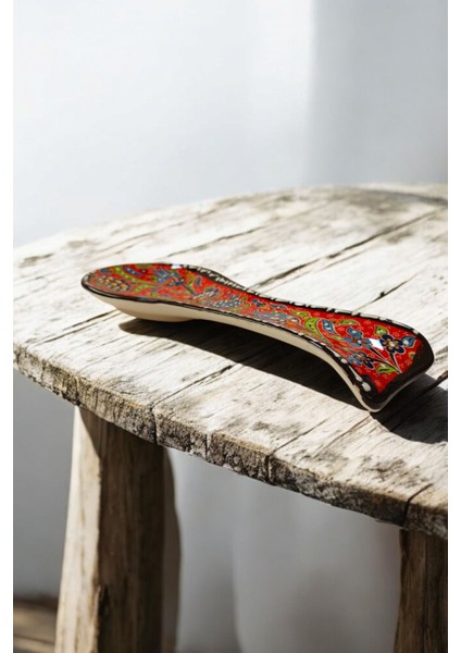 Luxury Seramik Kirli Kepçe Kaşıklık Altlığı Kepçe ve Kaşık Çini Motifli Nihalesi-Hand Made 24X9 cm 1 Adet modelleri