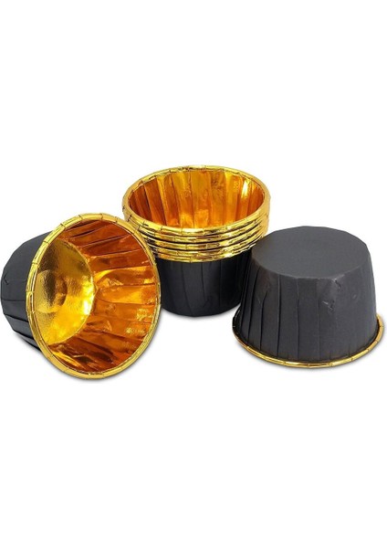 Luxury Muffin Kek Kapsülü Siyah-Altın 25LI x 60 Paket (Koli) - K25 1 Adet