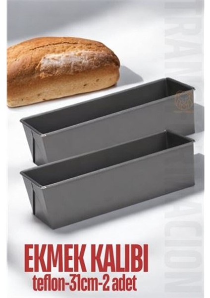 Luxury Modacar Teflon Ekmek Pişirme Kalıbı Baton Pasta Kalıbı 31 cm 2 Adet 1 Adet