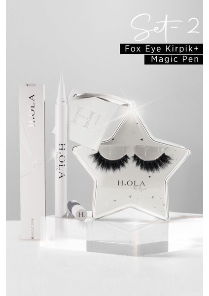 Luxury Şeffaf Eyeliner (Magic Pen) + Fox Eye Kirpik (Yoğun Model) 1 Adet