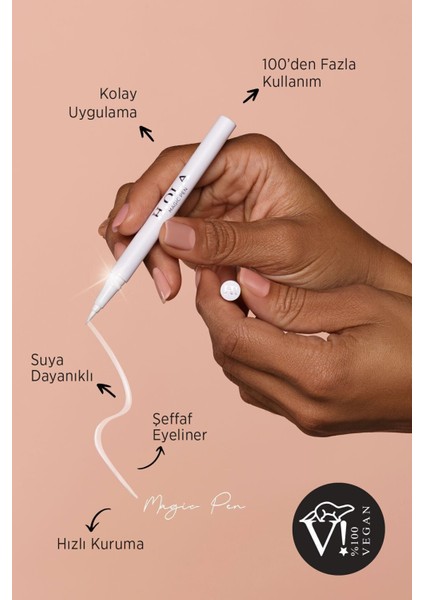 Luxury Şeffaf Eyeliner (Magic Pen) + Fox Eye Kirpik (Yoğun Model) 1 Adet