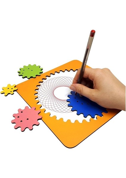 Luxury Ahşap Spirograf - Geometrik Desen Motif Cetveli 1 Adet