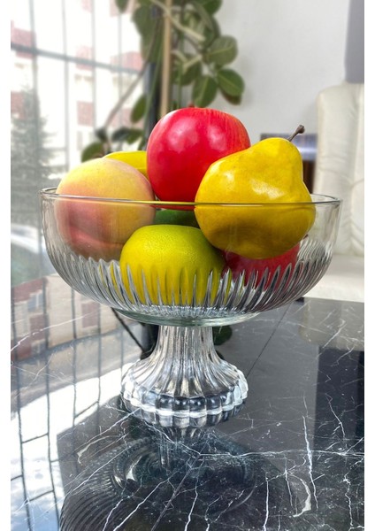 Luxury Ayaklı Cam Salata Meyve Sunum Kasesi 1 Adet