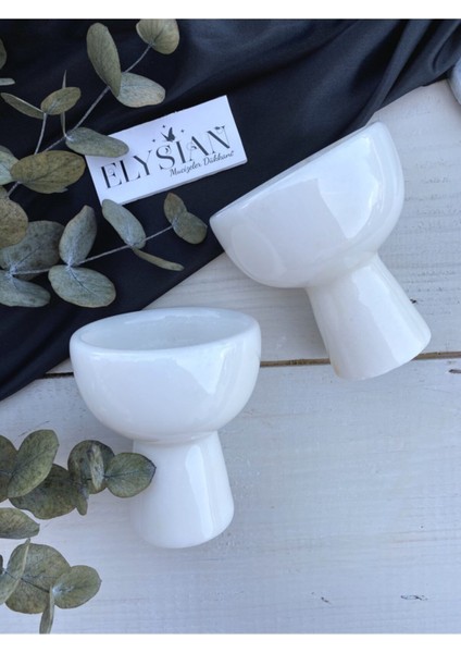 Luxury El Yapımı Beyaz Mermer Ayaklı Çerezlik Dondurmalık Sunum Kasesi 1 Adet