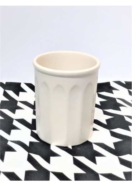 Luxury Kaşıklık Dik Mat Krem Seramik 14 Cm. 1 Adet
