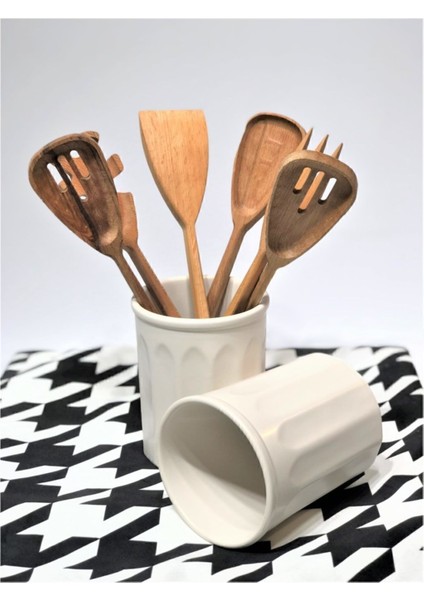 Luxury Kaşıklık Dik Mat Krem Seramik 14 Cm. 1 Adet