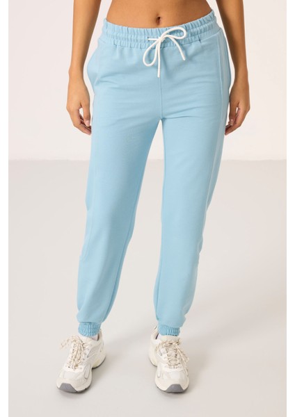 Açık Mavi O Yaka Basic Oversize Kadın Eşofman Tunik Takım - 95347 fiyatları