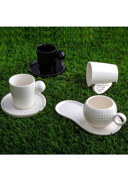 Luxury Golf Line Siyah 2'li Tabaklı Kahve Fincan Takımı 90 ml 1 Adet