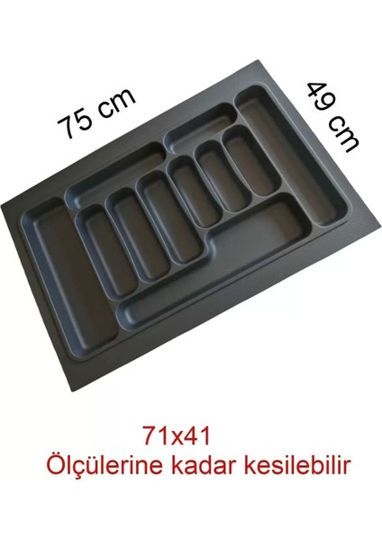 Luxury 75X49 cm Çekmece Içi Düzenleyici 75 cm Kaşıklık 75 cm Kepçelik (68X40 cm E Kadar Kesilebilir) 1 Adet