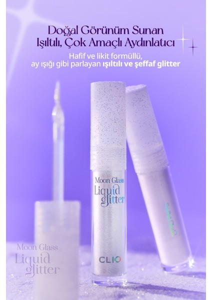 Luxury Işıltılı ve Şeffaf Likit Glitter Clıo Moon Glass Liquid Glitter Sweet Cloud (01 Baby Snow) 1 Adet modelleri