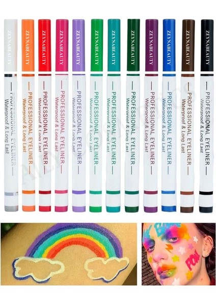 Luxury 12 Renkli Professional Eyeliner 1 Adet