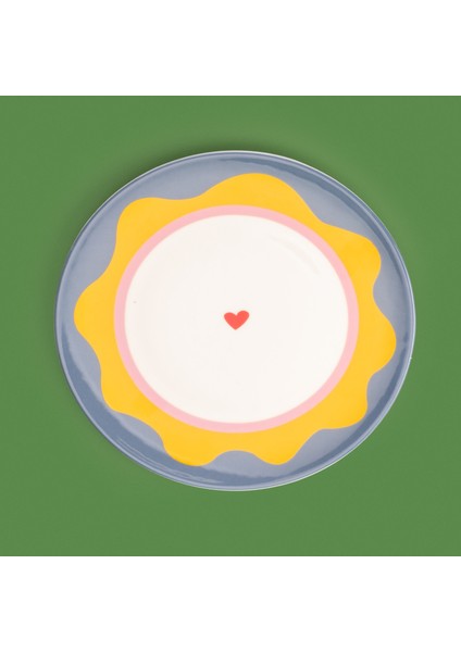 Kitchen Granny Servis Tabağı - Mavi / Sarı - 25 cm