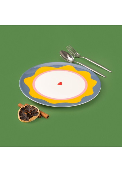 Kitchen Granny Servis Tabağı - Mavi / Sarı - 25 cm fırsatları